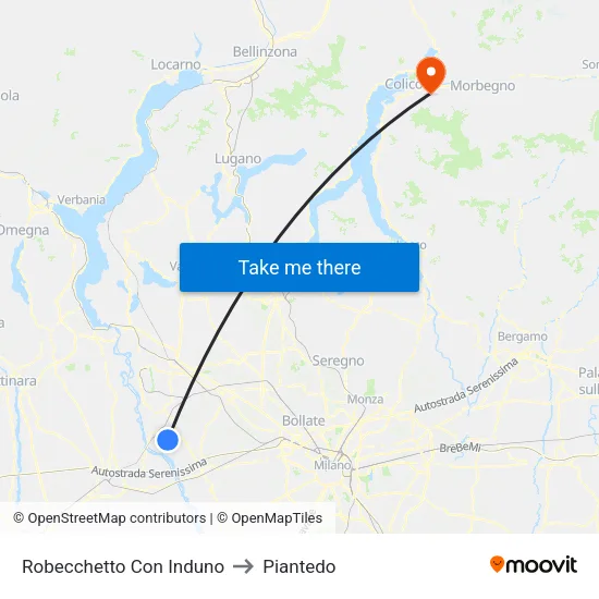 Robecchetto Con Induno to Piantedo map