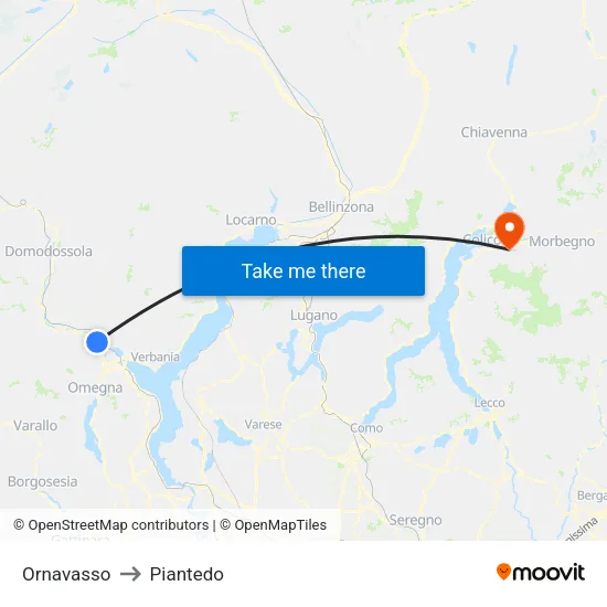Ornavasso to Piantedo map