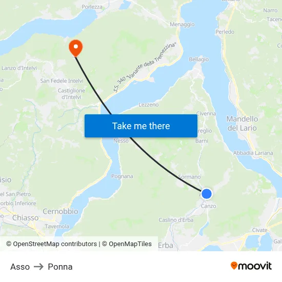 Asso to Ponna map