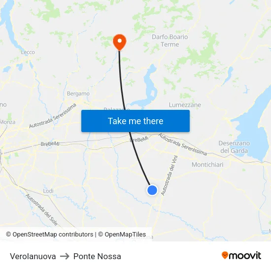 Verolanuova to Ponte Nossa map