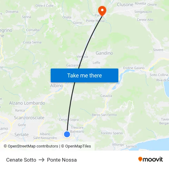 Cenate Sotto to Ponte Nossa map