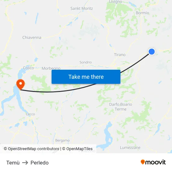 Temù to Perledo map