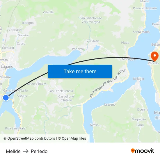 Melide to Perledo map
