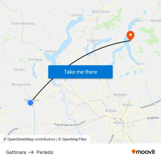 Gattinara to Perledo map