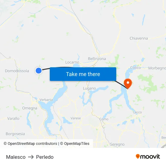 Malesco to Perledo map