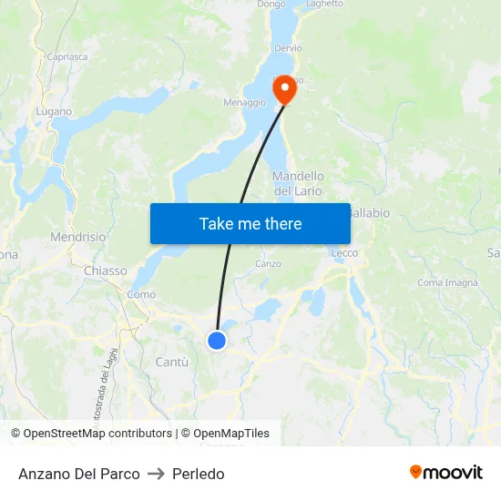 Anzano Del Parco to Perledo map