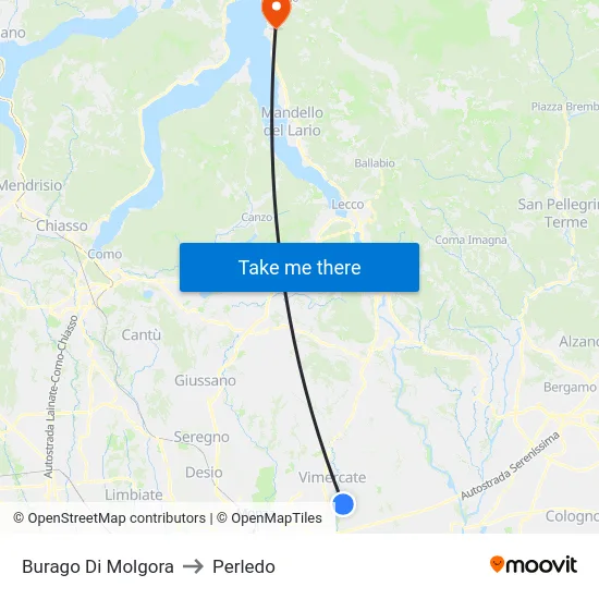 Burago di Molgora to Perledo map