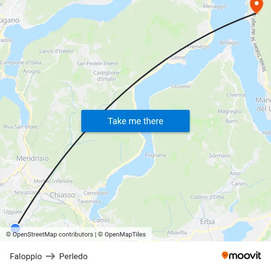 Faloppio to Perledo map