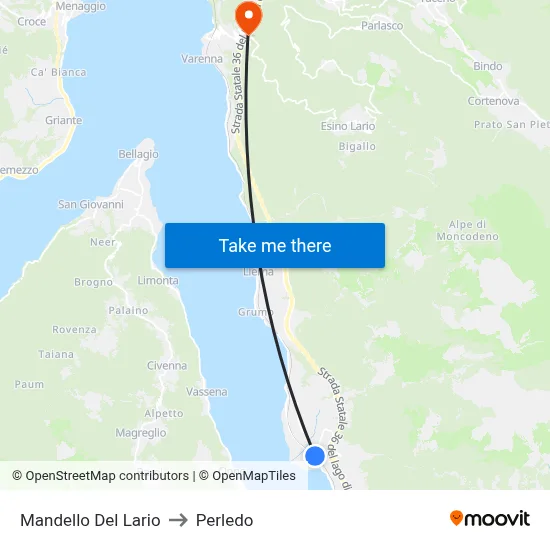 Mandello Del Lario to Perledo map