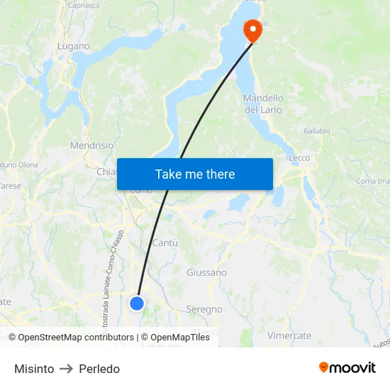 Misinto to Perledo map