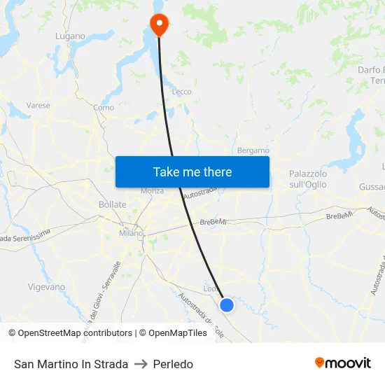 San Martino In Strada to Perledo map