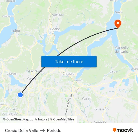 Crosio Della Valle to Perledo map