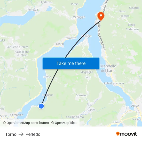 Torno to Perledo map