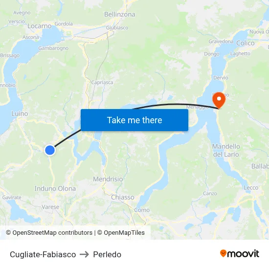 Cugliate-Fabiasco to Perledo map