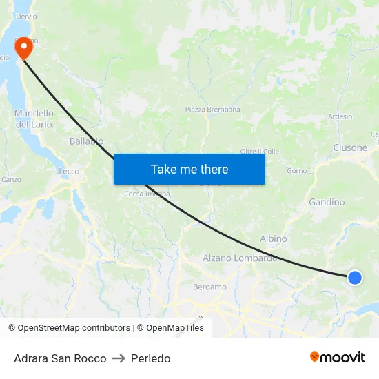 Adrara San Rocco to Perledo map