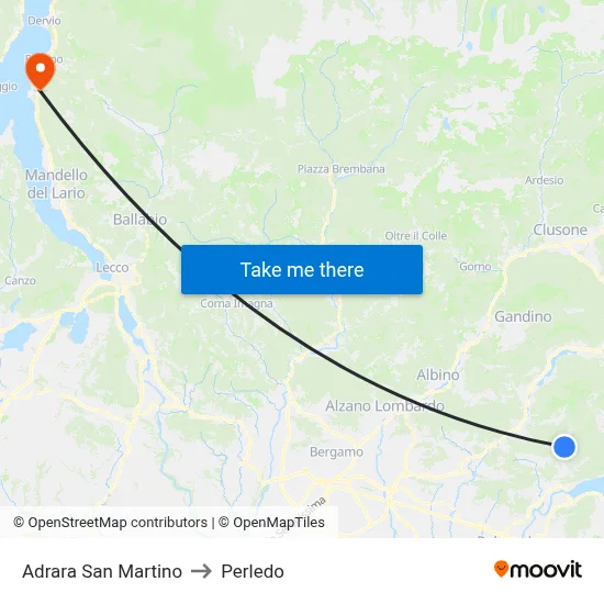 Adrara San Martino to Perledo map