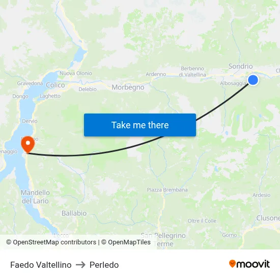 Faedo Valtellino to Perledo map