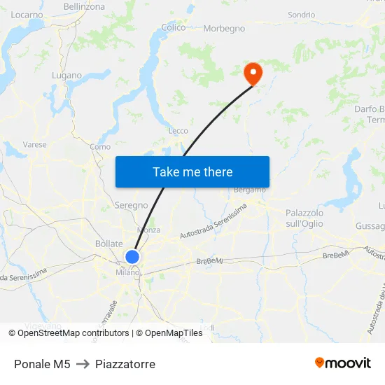 Ponale M5 to Piazzatorre map