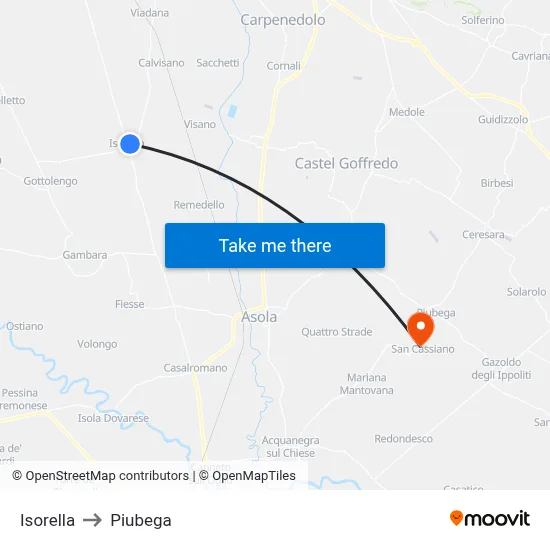 Isorella to Piubega map