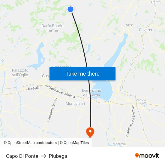 Capo Di Ponte to Piubega map