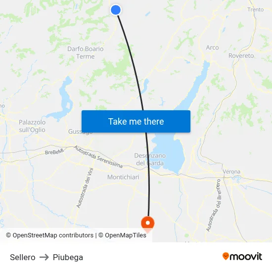 Sellero to Piubega map