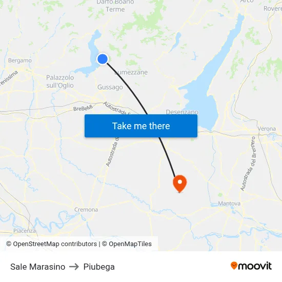 Sale Marasino to Piubega map