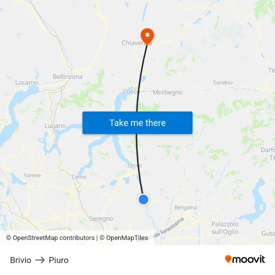 Brivio to Piuro map