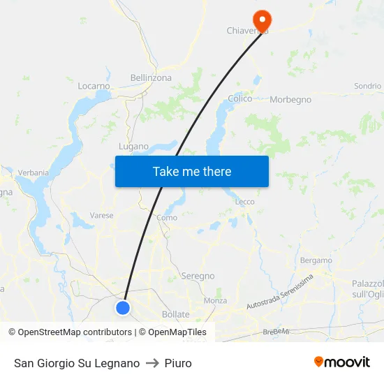 San Giorgio Su Legnano to Piuro map