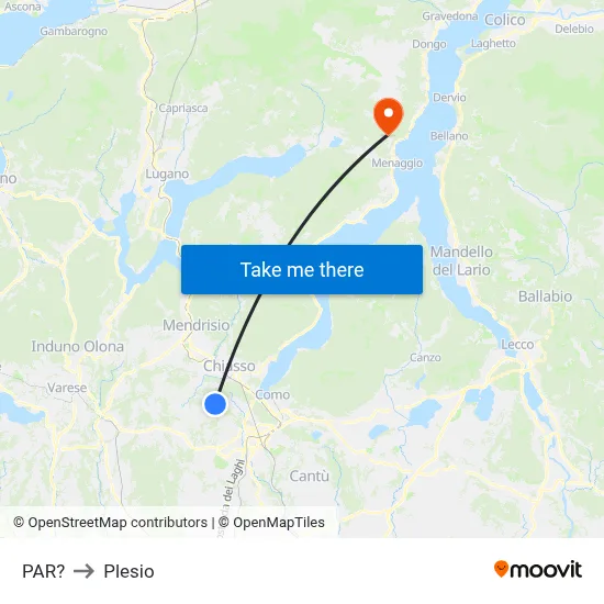 Parre to Plesio map