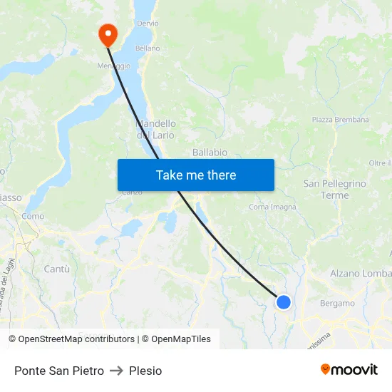 Saint Peter Bridge to Plesio map