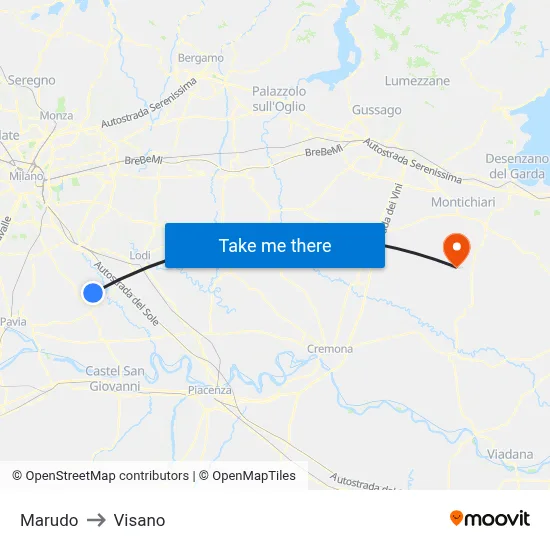 Marudo to Visano map