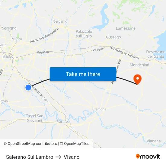 Salerano Sul Lambro to Visano map