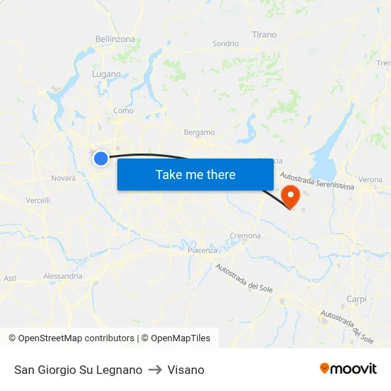 San Giorgio Su Legnano to Visano map