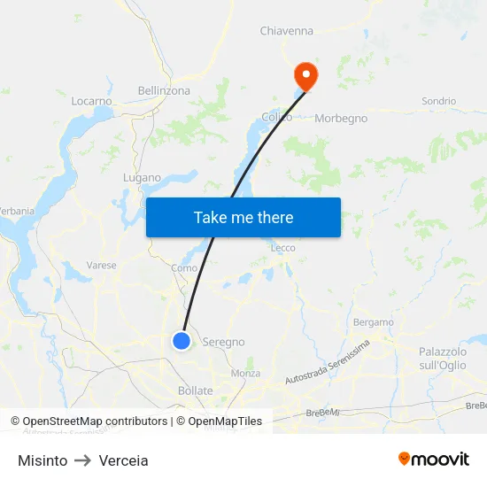 Misinto to Verceia map