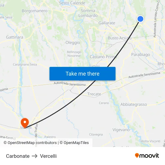 Carbonate to Vercelli map