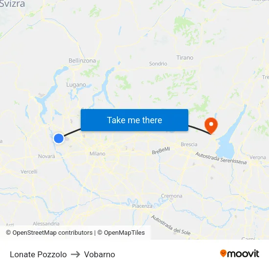 Lonate Pozzolo to Vobarno map