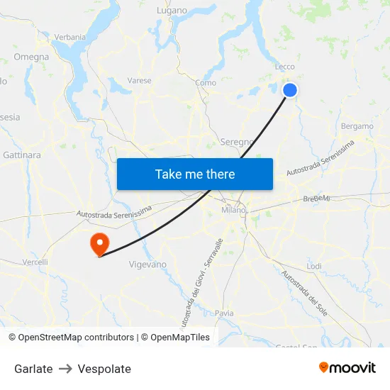 Garlate to Vespolate map