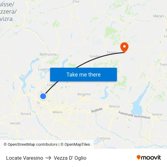 Locate Varesino to Vezza D' Oglio map