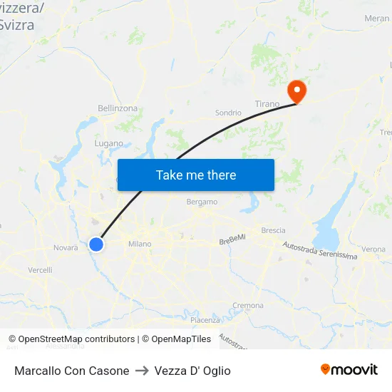 Marcallo con Casone to Vezza D' Oglio map