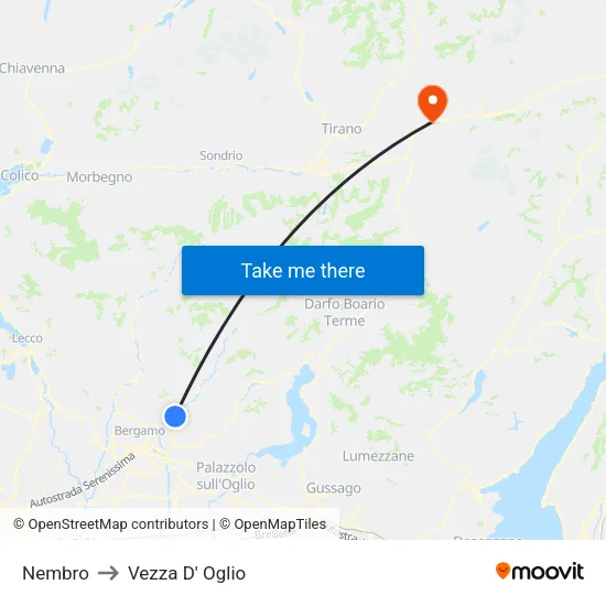 Nembro to Vezza D' Oglio map