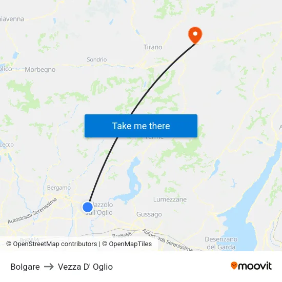 Bolgare to Vezza D' Oglio map