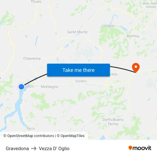 Gravedona to Vezza D' Oglio map