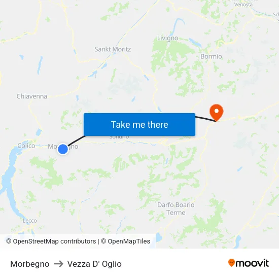 Morbegno to Vezza D' Oglio map