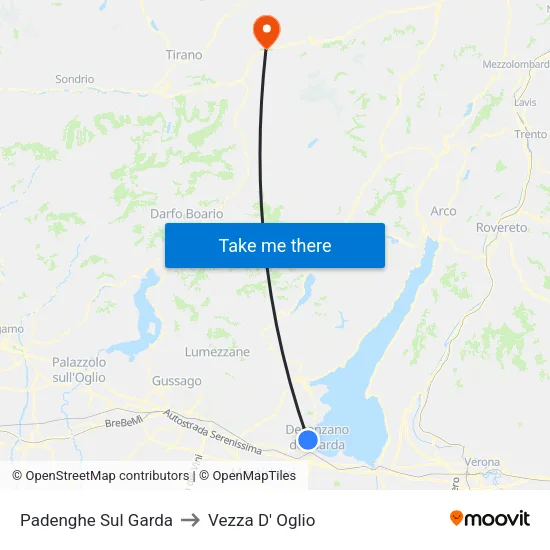 Padenghe Sul Garda to Vezza D' Oglio map