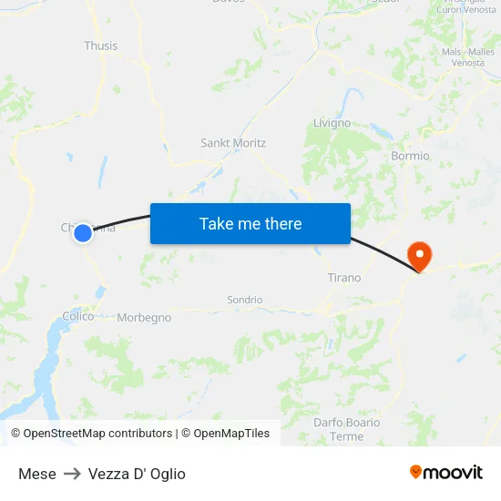 Mese to Vezza D' Oglio map