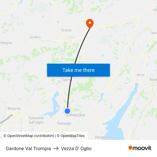 Gardone Val Trompia to Vezza D' Oglio map