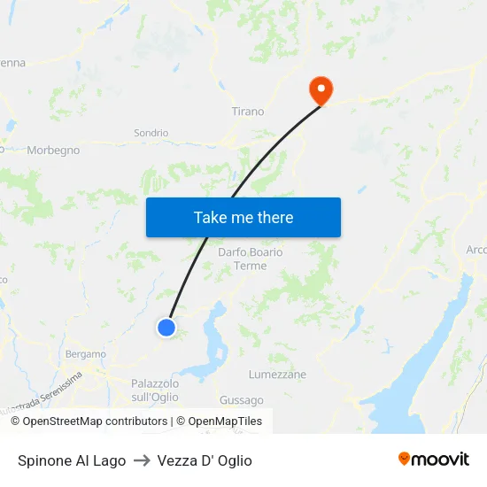 Spinone Al Lago to Vezza D' Oglio map
