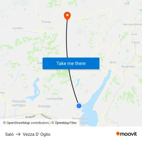 Salò to Vezza D' Oglio map