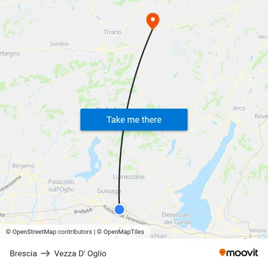 Brescia to Vezza D' Oglio map