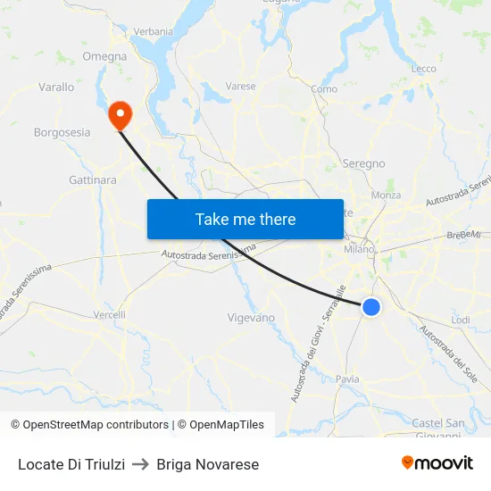 Locate di Triulzi to Briga Novarese map